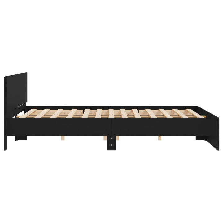sengeramme med sengegavl 200x200 cm sort