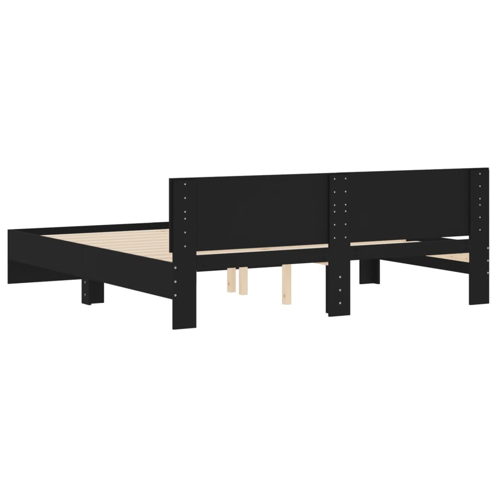 sengeramme med sengegavl 200x200 cm sort