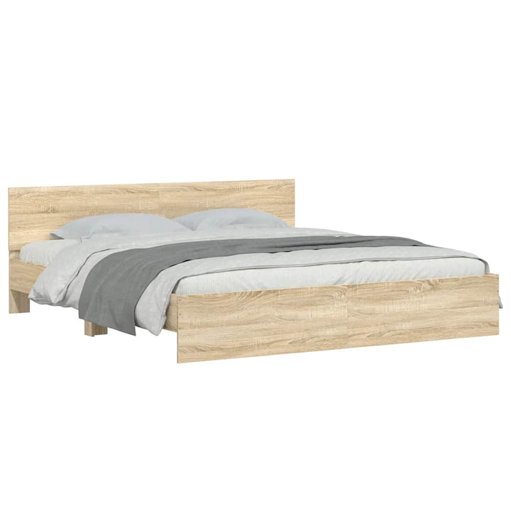 sengeramme med sengegavl 200x200 cm sonoma-eg
