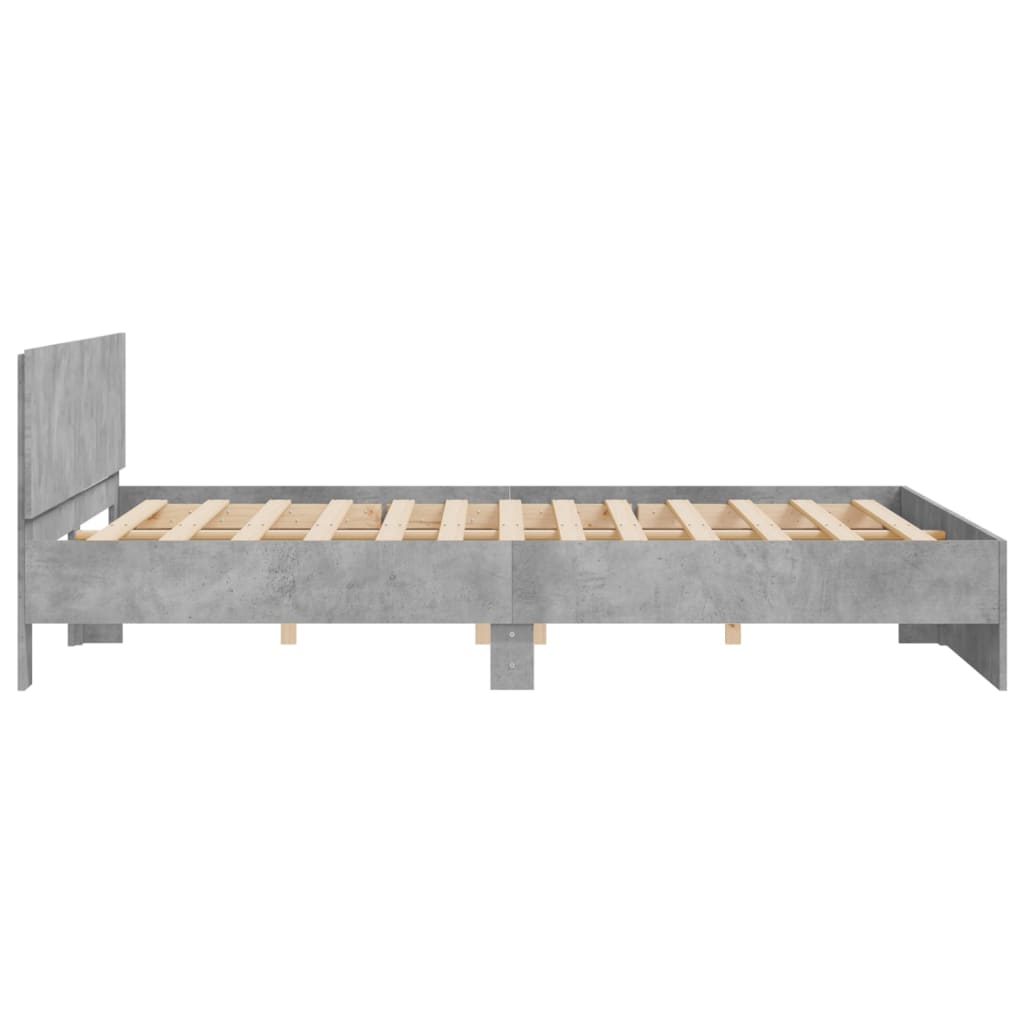sengeramme med sengegavl 200x200 cm betongrå