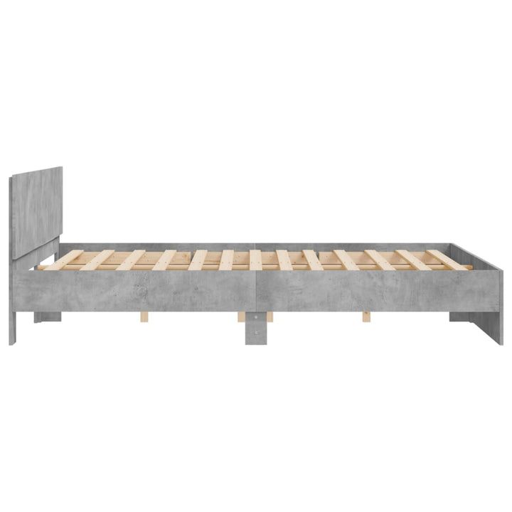 sengeramme med sengegavl 200x200 cm betongrå