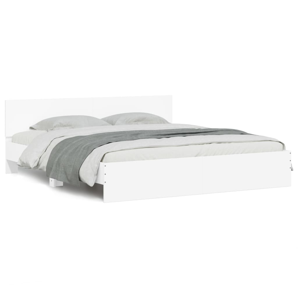 sengeramme med sengegavl 180x200 cm hvid
