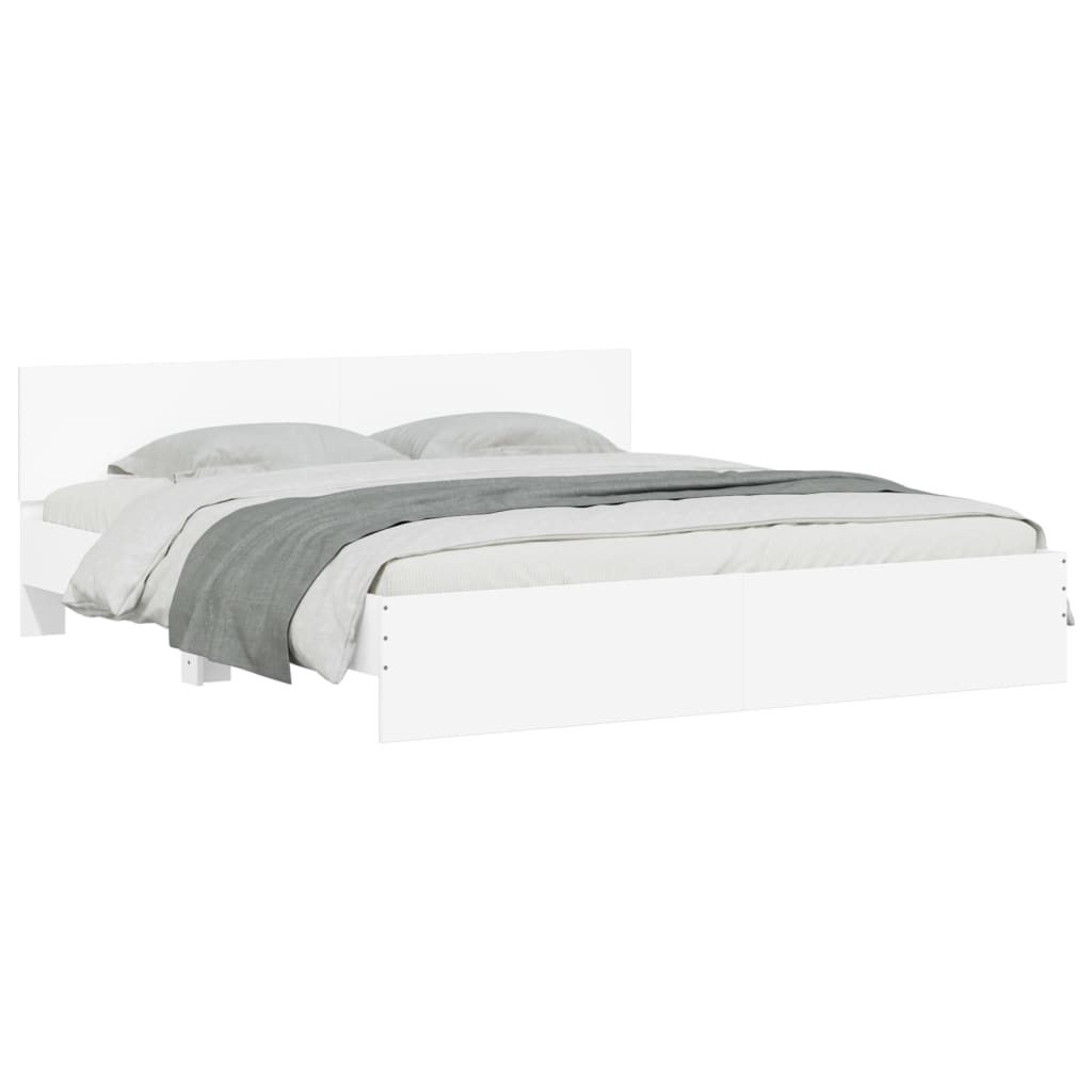 sengeramme med sengegavl 180x200 cm hvid