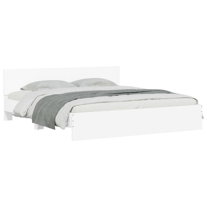 sengeramme med sengegavl 180x200 cm hvid