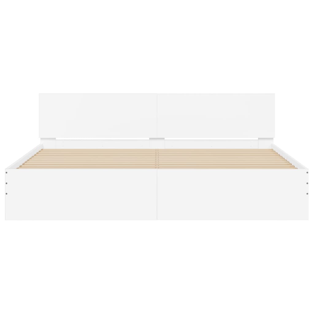 sengeramme med sengegavl 180x200 cm hvid