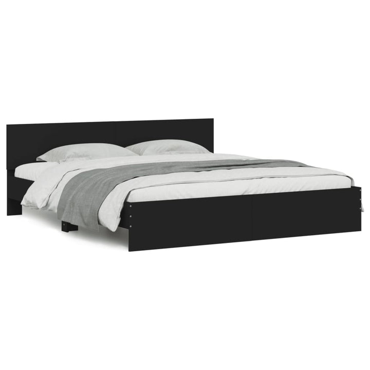 sengeramme med sengegavl 180x200 cm sort