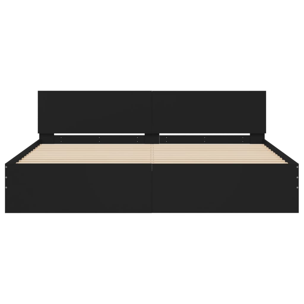 sengeramme med sengegavl 180x200 cm sort