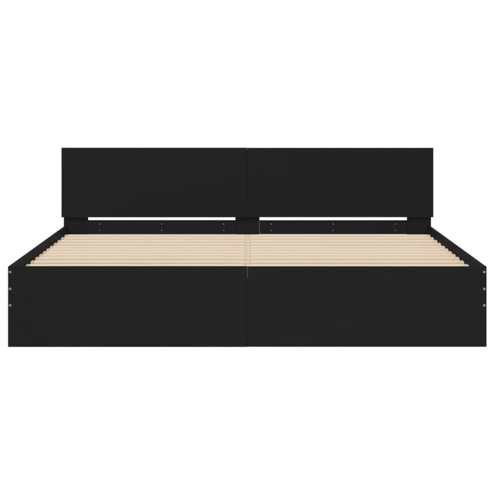sengeramme med sengegavl 180x200 cm sort