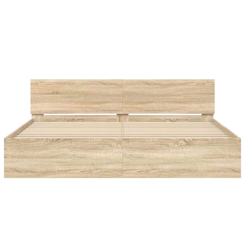 sengeramme med sengegavl 180x200 cm sonoma-eg