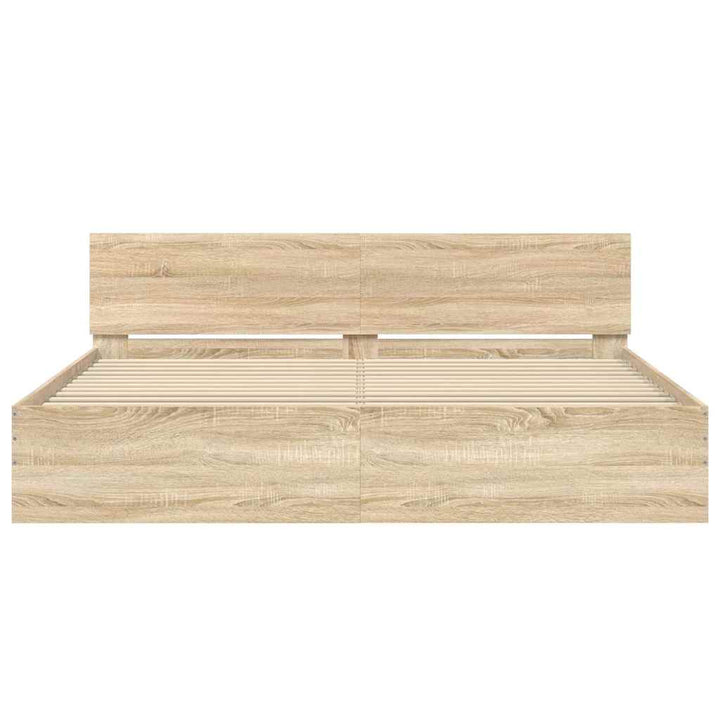 sengeramme med sengegavl 180x200 cm sonoma-eg