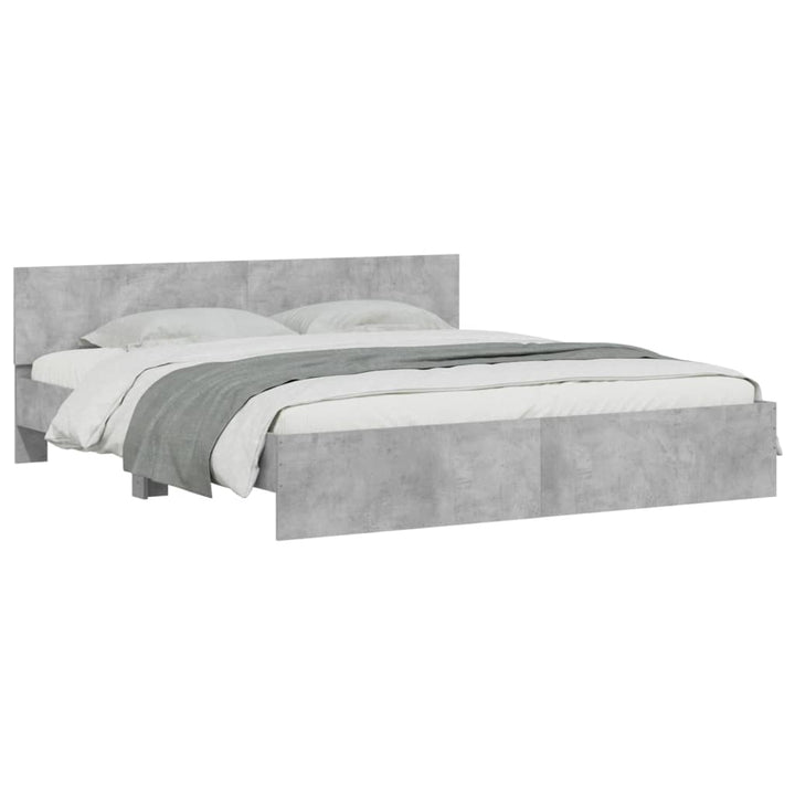 sengeramme med sengegavl 180x200 cm betongrå
