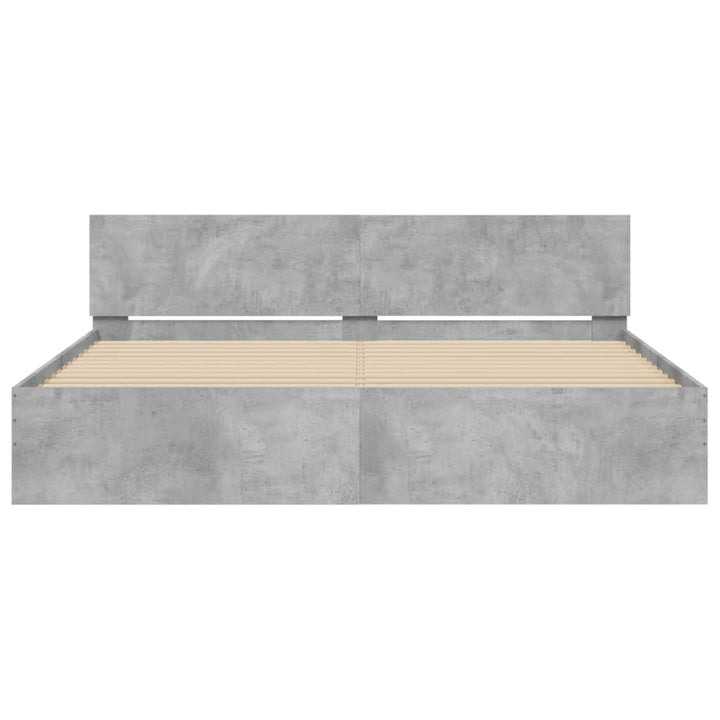 sengeramme med sengegavl 180x200 cm betongrå