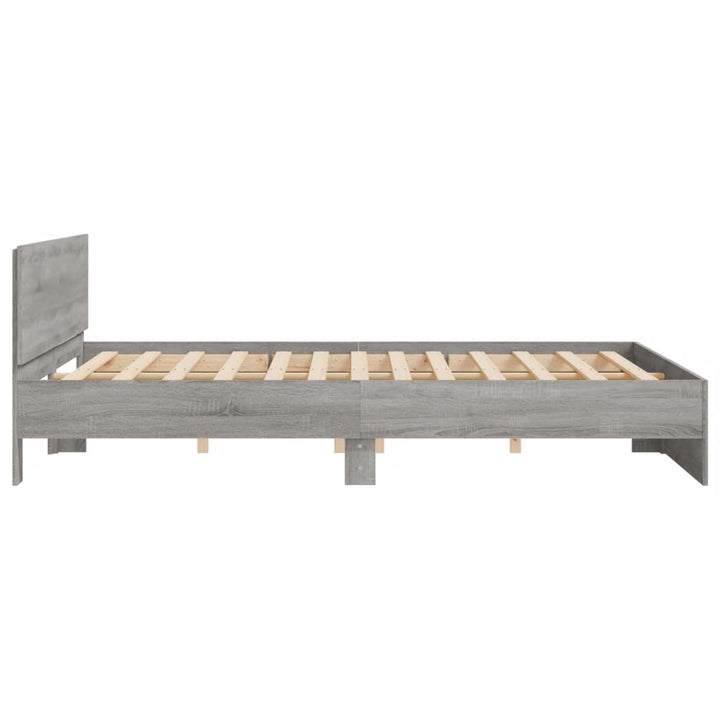 sengeramme med sengegavl 180x200 cm grå sonoma-eg