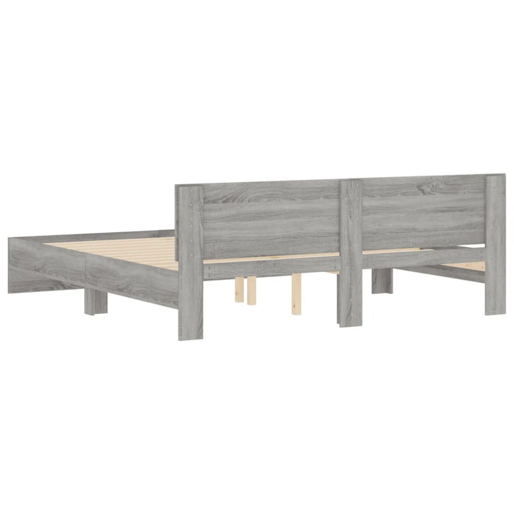 sengeramme med sengegavl 180x200 cm grå sonoma-eg