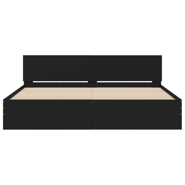 sengeramme med sengegavl 160x200 cm sort