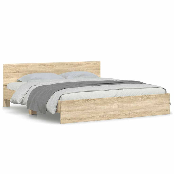 sengeramme med sengegavl 160x200 cm sonoma-eg