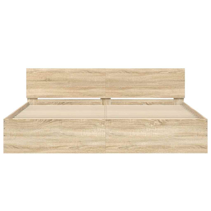 sengeramme med sengegavl 160x200 cm sonoma-eg