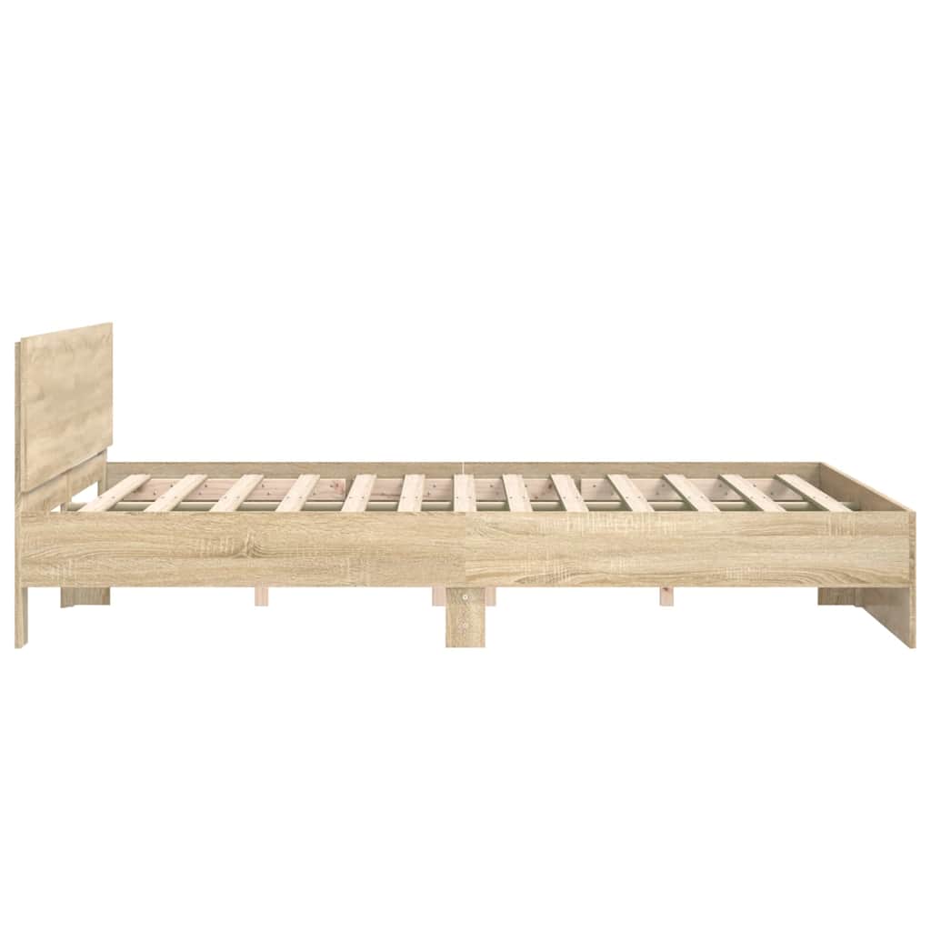 sengeramme med sengegavl 160x200 cm sonoma-eg