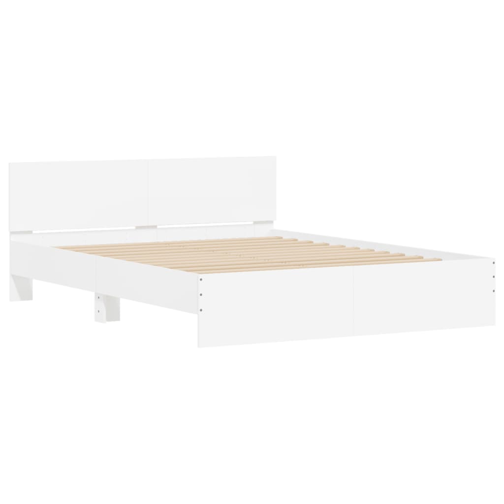 sengeramme med sengegavl 150x200 cm hvid