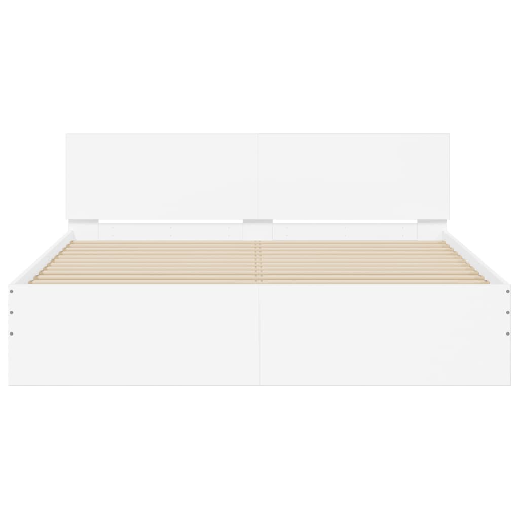 sengeramme med sengegavl 150x200 cm hvid