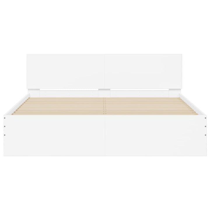 sengeramme med sengegavl 150x200 cm hvid