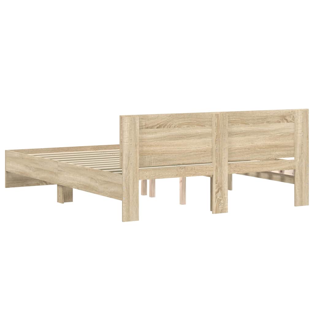 sengeramme med sengegavl 150x200 cm sonoma-eg