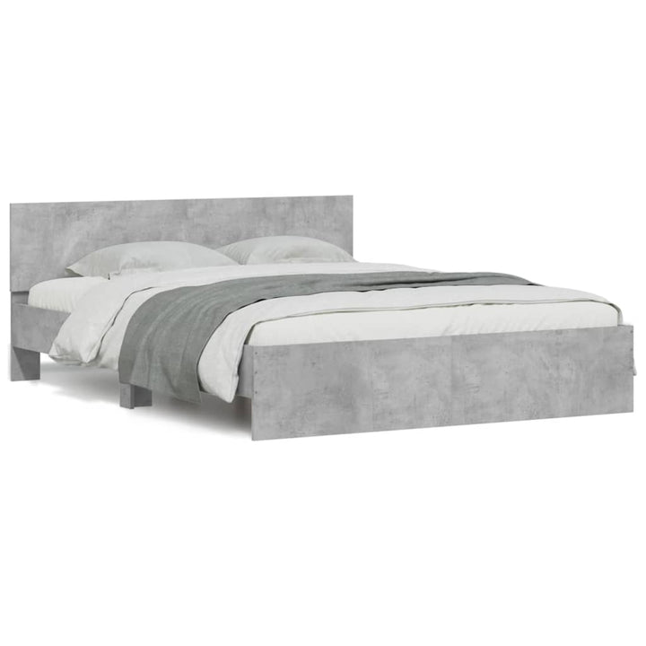sengeramme med sengegavl 150x200 cm betongrå