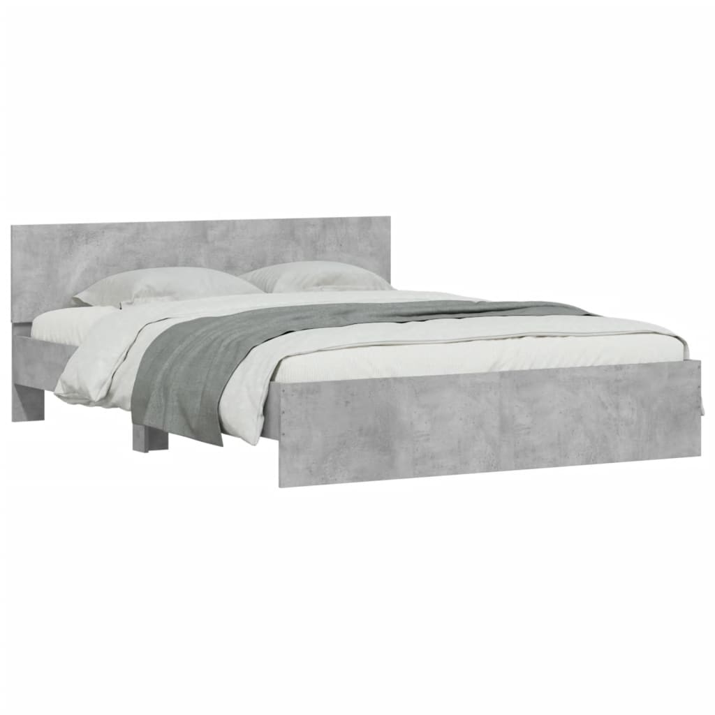 sengeramme med sengegavl 150x200 cm betongrå