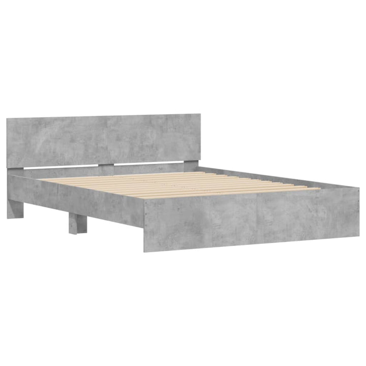 sengeramme med sengegavl 150x200 cm betongrå