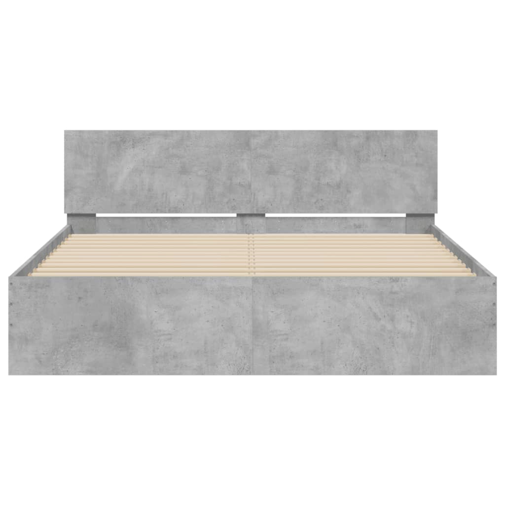 sengeramme med sengegavl 150x200 cm betongrå