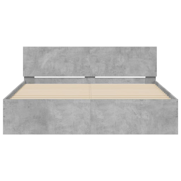 sengeramme med sengegavl 150x200 cm betongrå