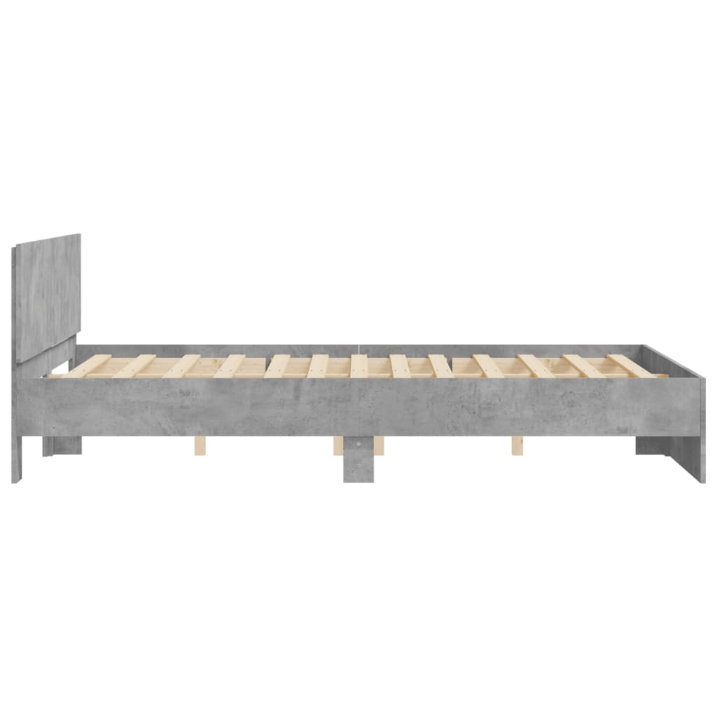 sengeramme med sengegavl 150x200 cm betongrå