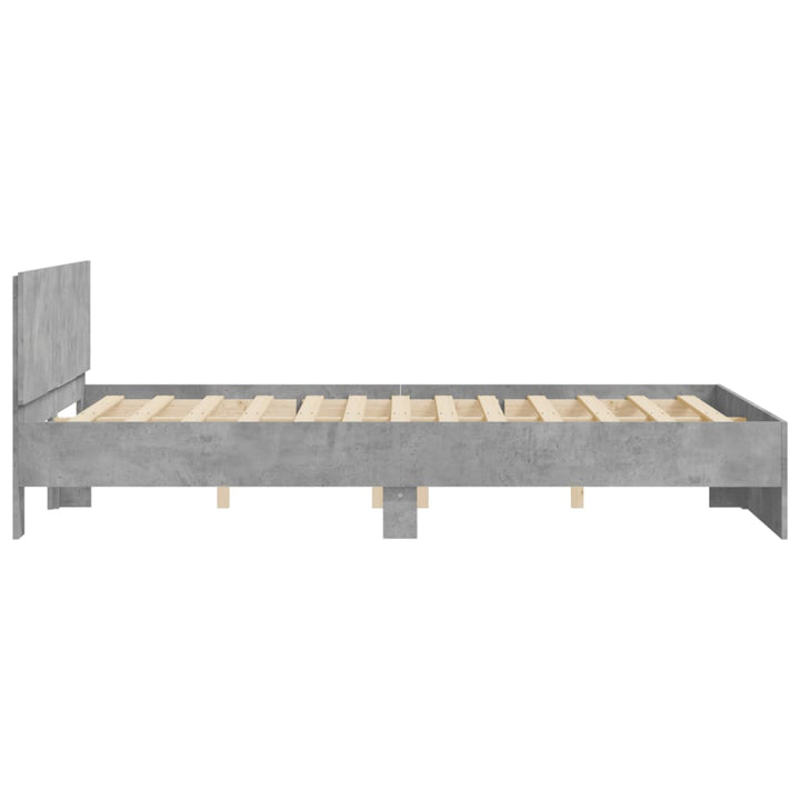 sengeramme med sengegavl 150x200 cm betongrå