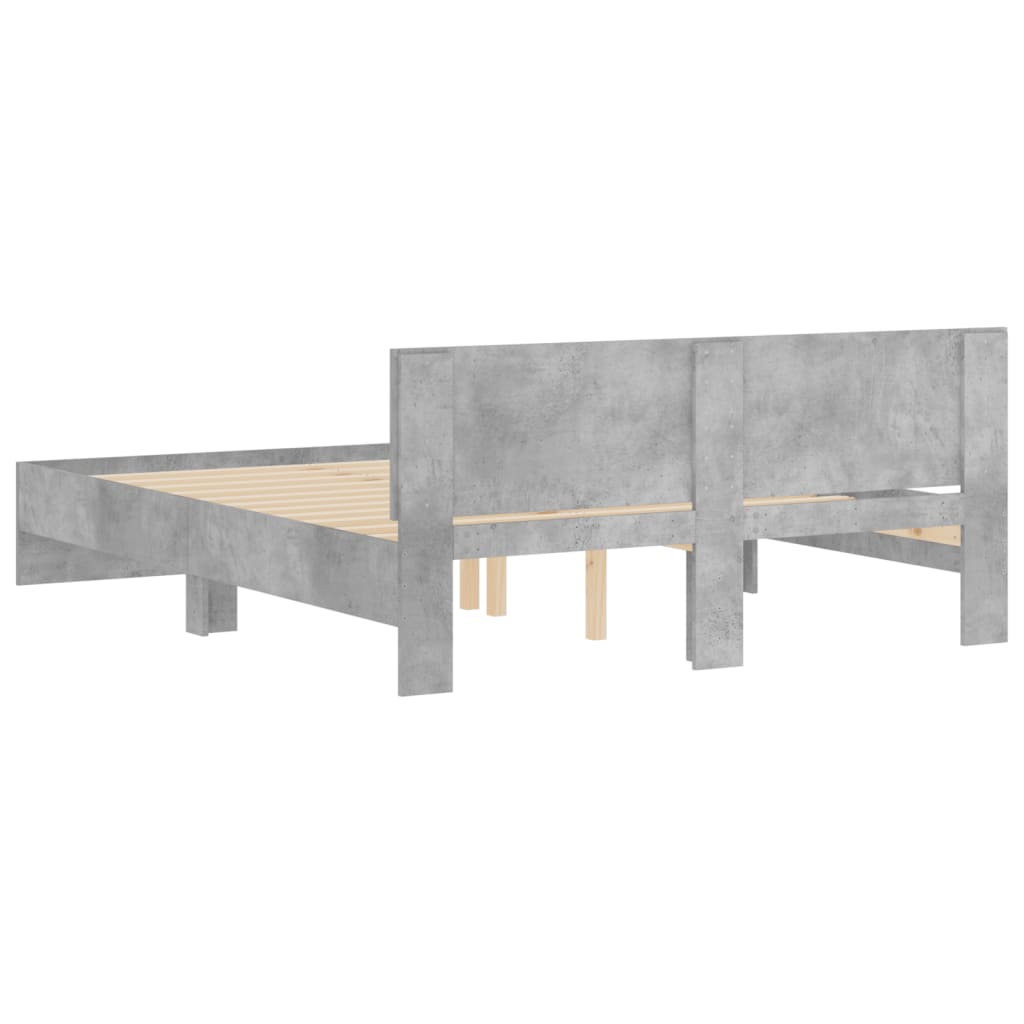 sengeramme med sengegavl 150x200 cm betongrå
