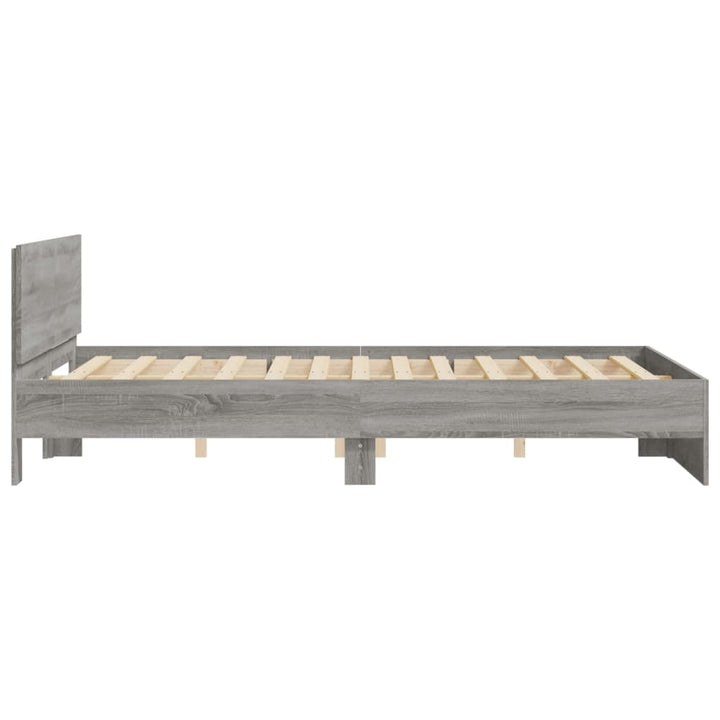 sengeramme med sengegavl 150x200 cm grå sonoma-eg
