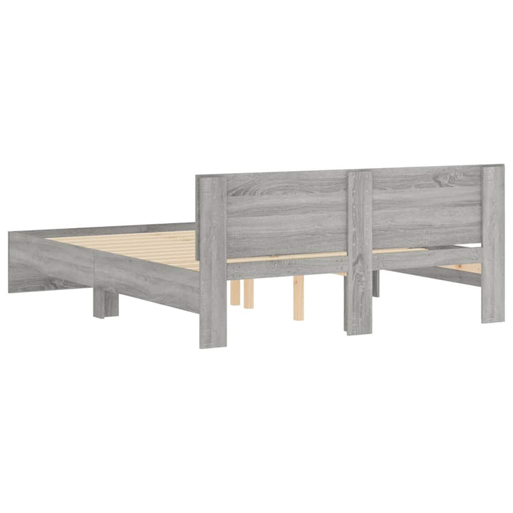 sengeramme med sengegavl 150x200 cm grå sonoma-eg