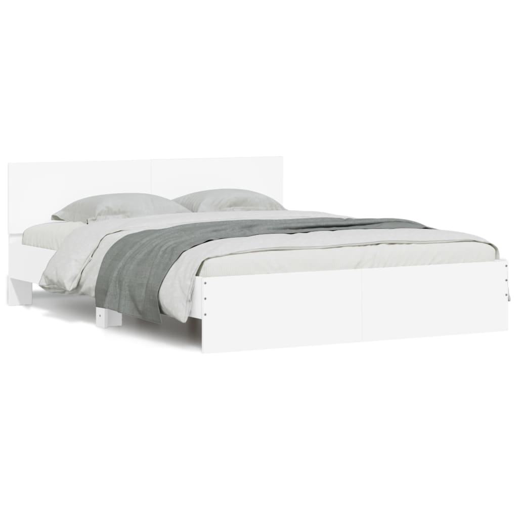 sengeramme med sengegavl 140x200 cm hvid