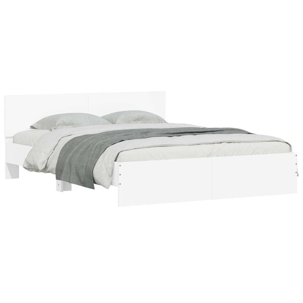 sengeramme med sengegavl 140x200 cm hvid