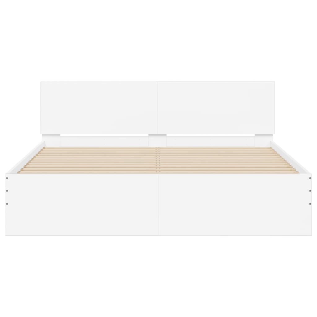 sengeramme med sengegavl 140x200 cm hvid