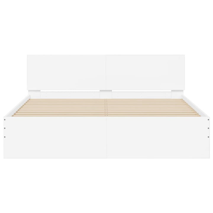 sengeramme med sengegavl 140x200 cm hvid