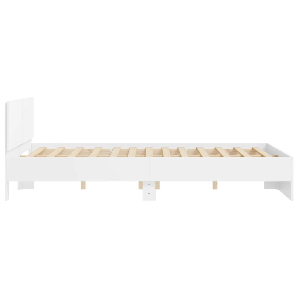 sengeramme med sengegavl 140x200 cm hvid