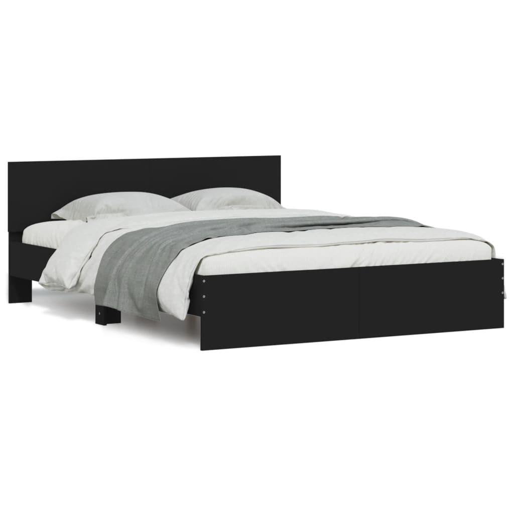 sengeramme med sengegavl 140x200 cm sort