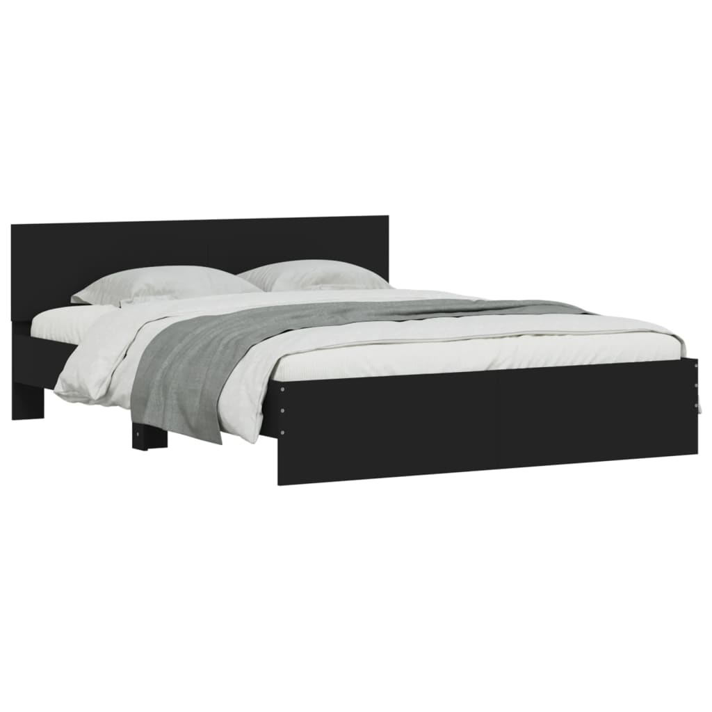sengeramme med sengegavl 140x200 cm sort