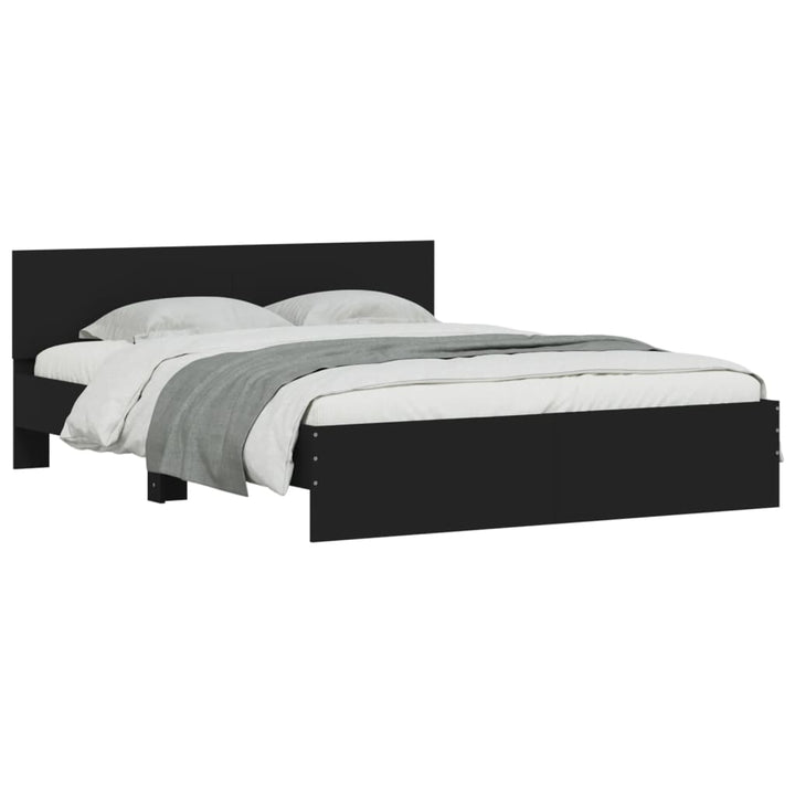 sengeramme med sengegavl 140x200 cm sort