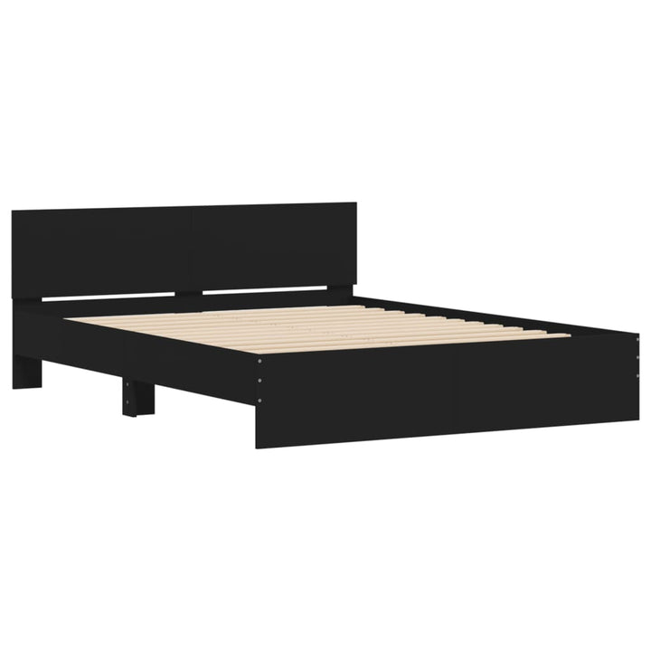 sengeramme med sengegavl 140x200 cm sort