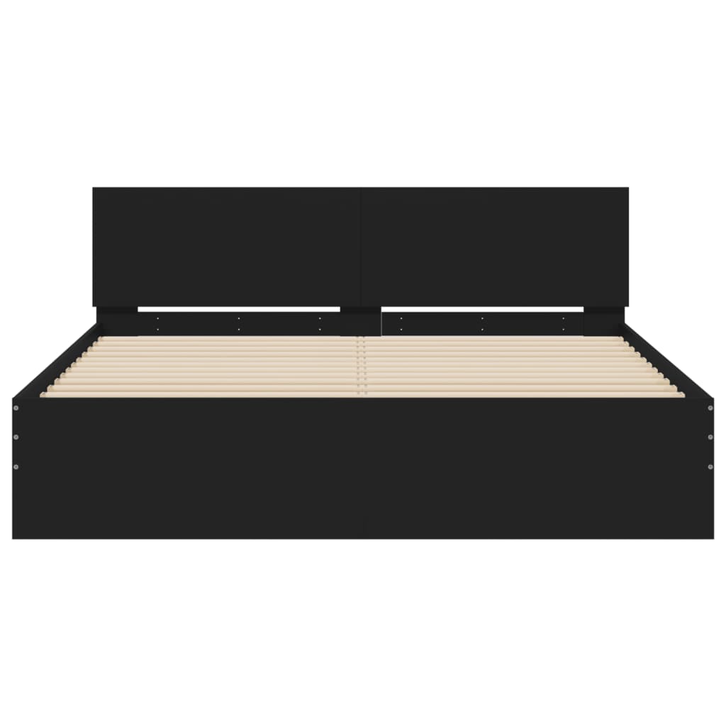 sengeramme med sengegavl 140x200 cm sort