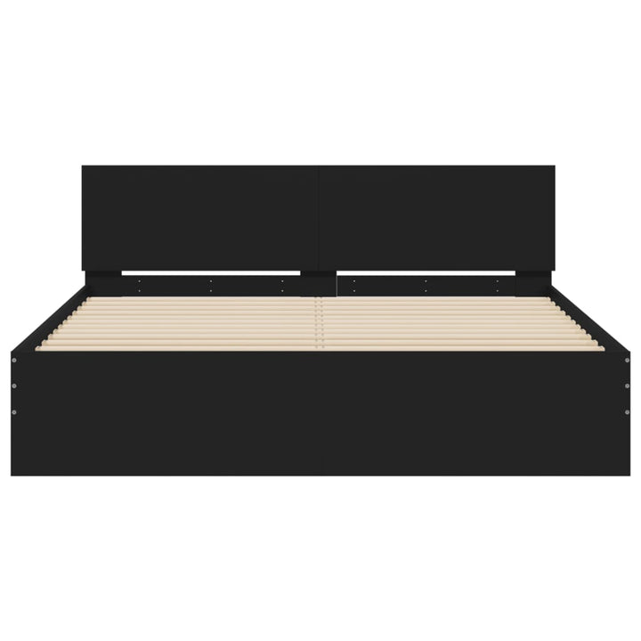 sengeramme med sengegavl 140x200 cm sort