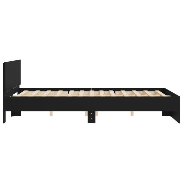 sengeramme med sengegavl 140x200 cm sort
