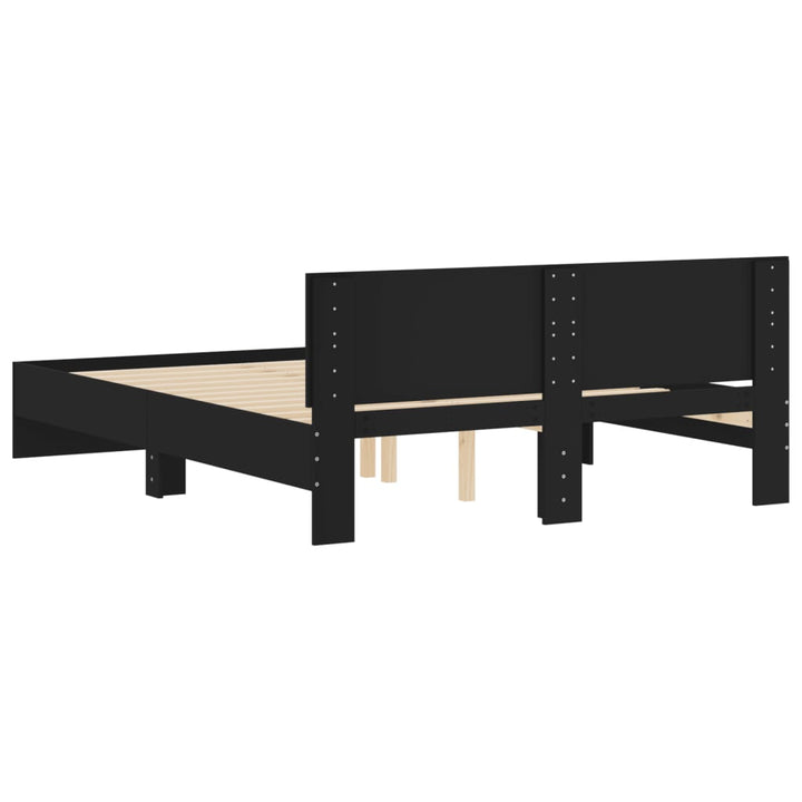 sengeramme med sengegavl 140x200 cm sort