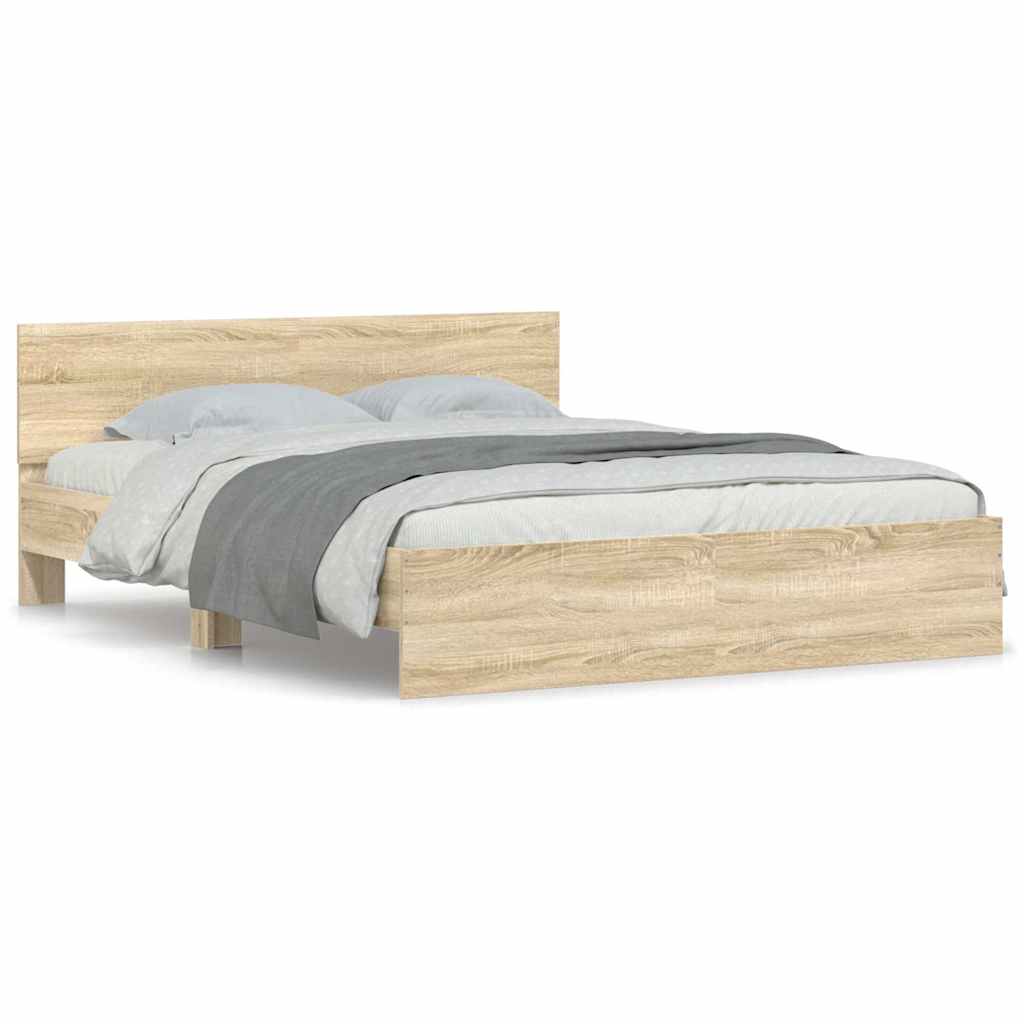 sengeramme med sengegavl 140x200 cm sonoma-eg